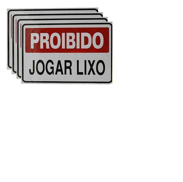 KIT 4 Placas DE Sinalização 20x30 Proibido Jogar Lixo