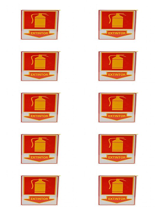 KIT 10 PlacaS DE Sinalização 30x20 PARA Extintor de Incêndio