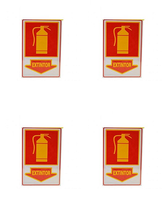 KIT 4 PlacaS DE Sinalização 30x20 PARA Extintor de Incêndio