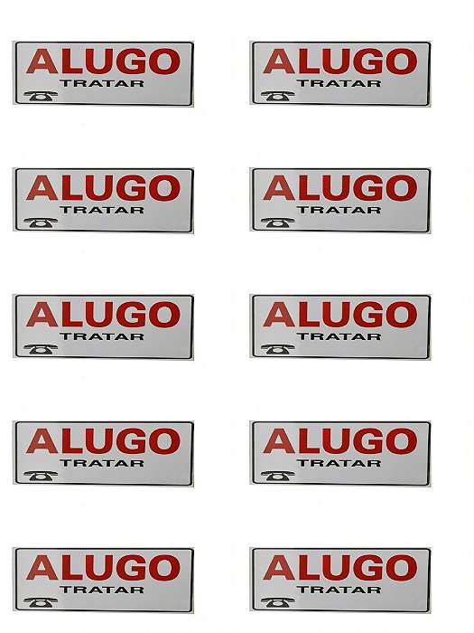KIT 10 PlacaS DE Sinalização 30x20 FRASE Alugo, locação