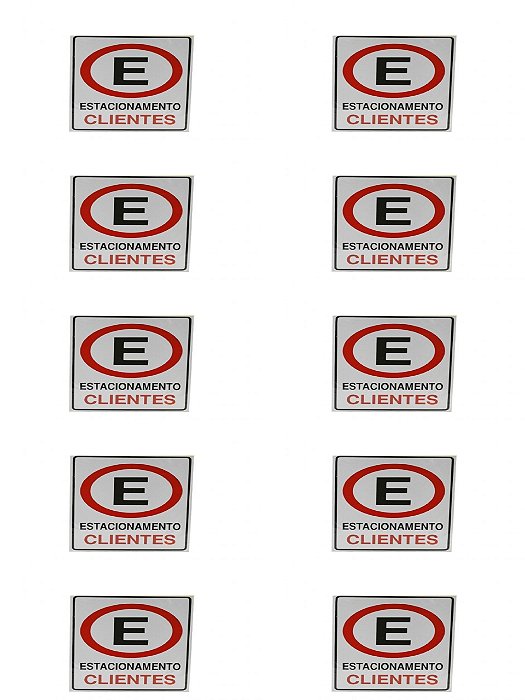 KIT 10 PlacaS DE Sinalização 30x20 Estacionamento Clientes