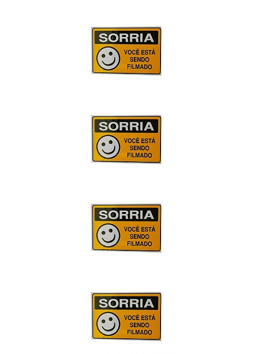 4 PlacaS DE Sinalização 15x20 Sorria VOCÊ Está Sendo Filmado