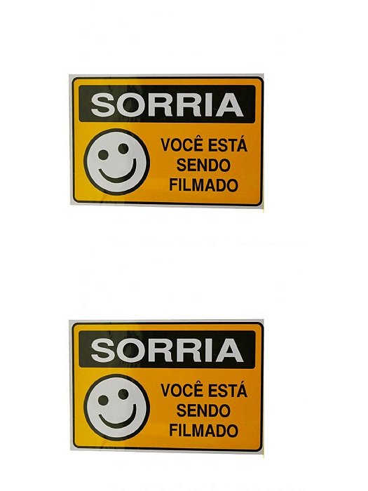 2 PlacaS DE Sinalização 15x20 Sorria VOCÊ Está Sendo Filmado