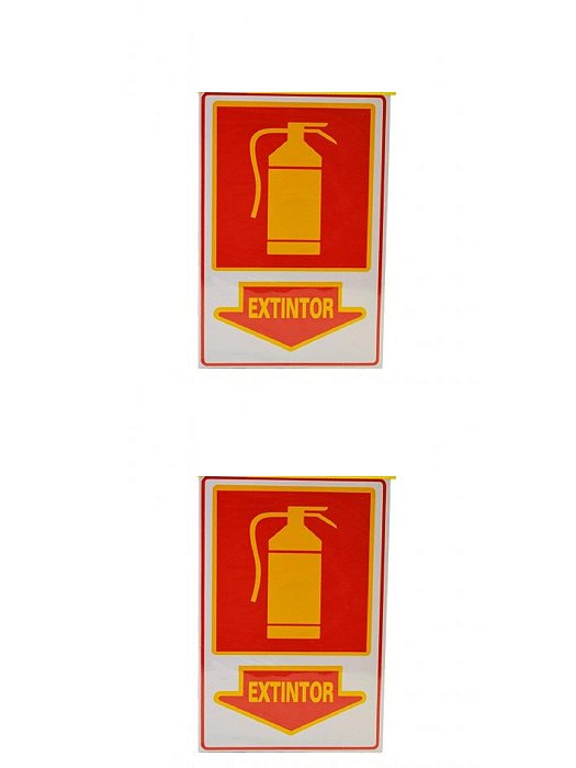 KIT 2 PlacaS DE Sinalização 30x20 PARA Extintor de Incêndio