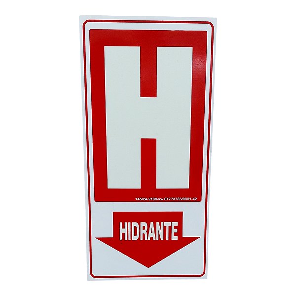 Placa de Sinalização fotoluminescente hidrante 15x30 H