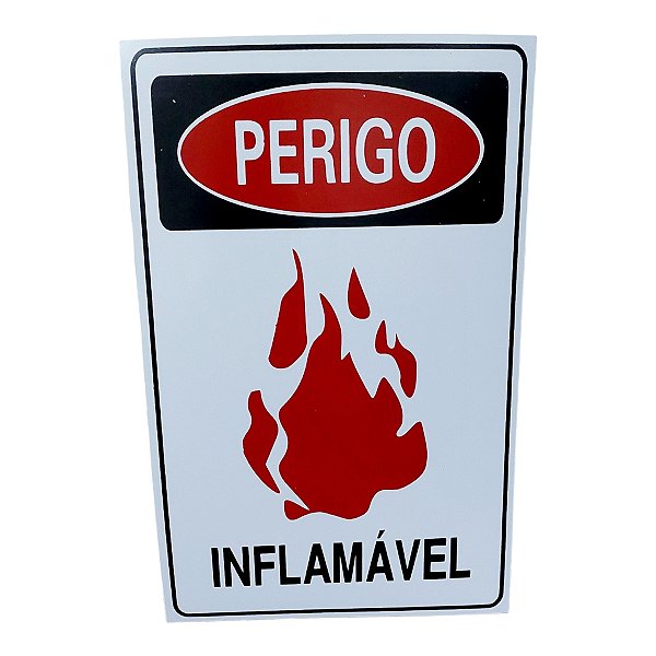 Placa DE Sinalização PERIGO INFLAMAVEL 20 X 30 CM