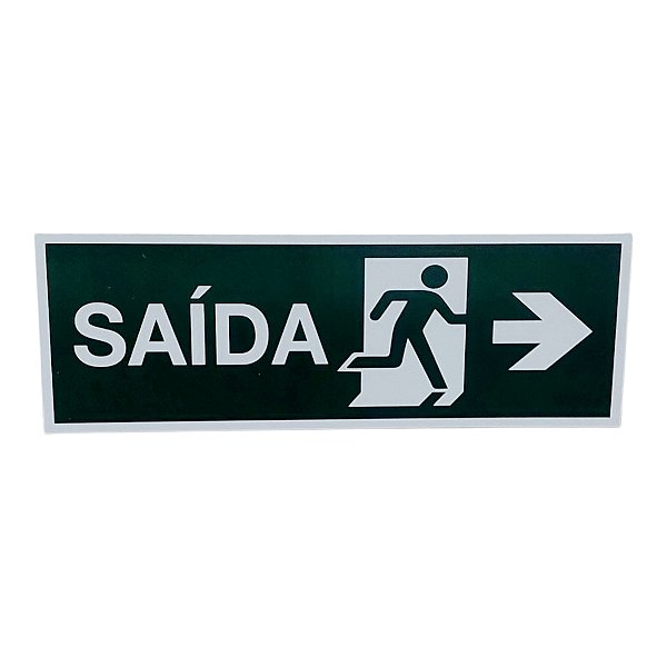 Placa de Sinalização SAIDA SETA PARA DIREITA 15x30 cm