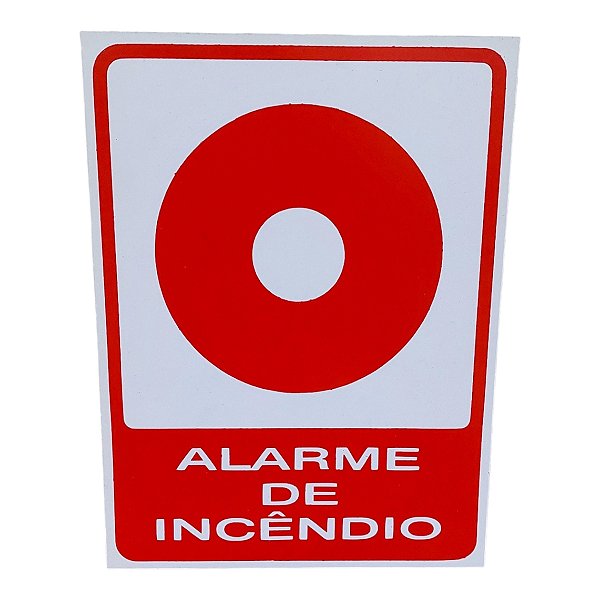 Placa de Sinalização ALARME DE INCENDIO 20X20 CM