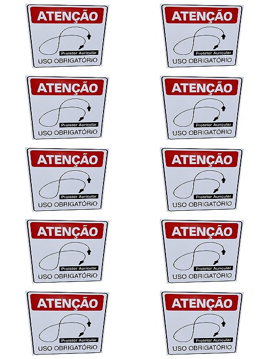 Placa DE Sinalização PROTETOR AURICULAR OBRIGATORIO 20X30 CM