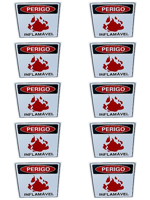 KIT COMBO 10 Placa DE Sinalização PERIGO INFLAMAVEL 20 X 30