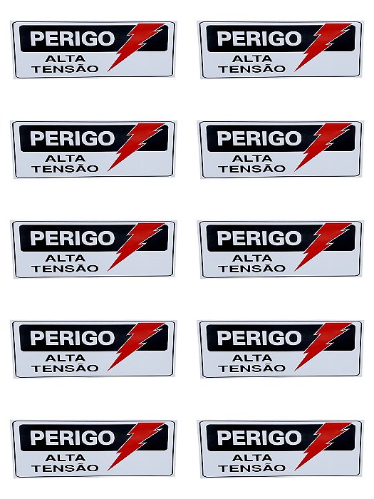 KIT COMBO 10 Placa DE Sinalização PERIGO ALTA TENSÃO 20 X 30