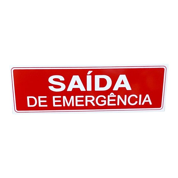 KIT COMBO 10 Placa Sinalização saida de emergencia vermelha