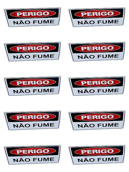KIT COMBO 10 Placa DE Sinalização PERIGO NÃO FUME 20 X 30 CM