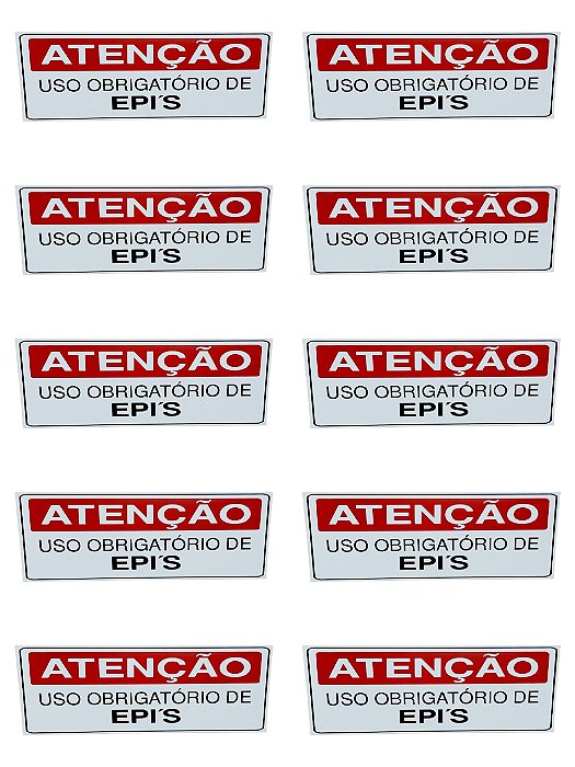 KIT 10 Placa DE Sinalização ATENCAO USO OBRIGATORIO DE EPI`S