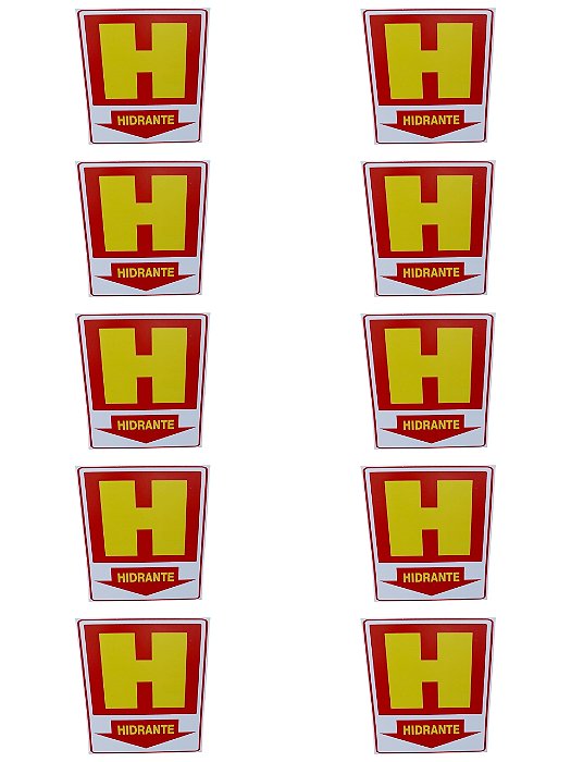kit combo 10 Placa de Sinalização H hidrante 15x30 atacado
