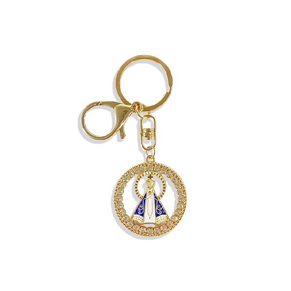 CHAVEIRO LUXO NOSSA SENHORA APARECIDA REDONDO STRASS