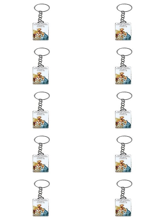 KIT COMBO 10 Chaveiro Sagrada Família Retangular SANTA SANTO