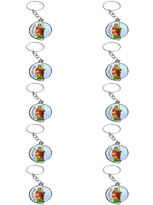 KIT COMBO 10 Chaveiro Chapa Oval Aba São Judas Tadeu SANTO