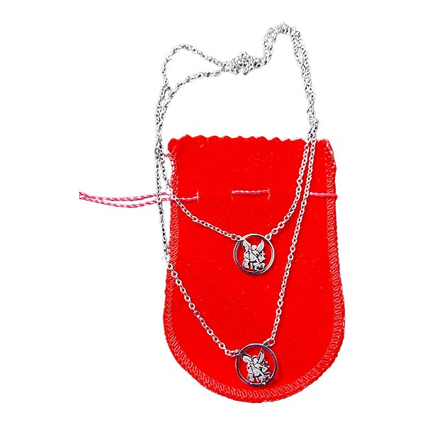 ESCAPULÁRIO COLAR INOX SÃO MIGUEL ARCANJO Vazado SANTO ANJO