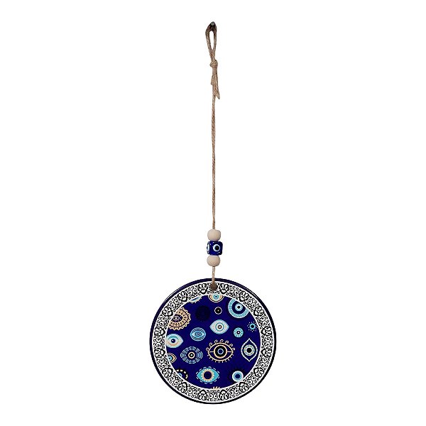 Mandala Porcelana Olho Grego proteção enfeite amuleto 25 CM