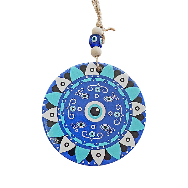 Mandala Porcelana Olho Grego turco proteção amuleto 25 CM