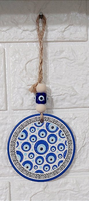 Mandala Porcelana Olho Grego turco talisma amuleto 20 CM