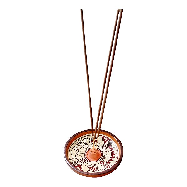 Incensário de cerâmica Peruano MARROM 11 cm para 3 incenso