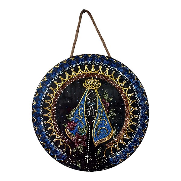 Quadro Mandala Enfeite Parede Nossa Senhora Aparecida FLORES