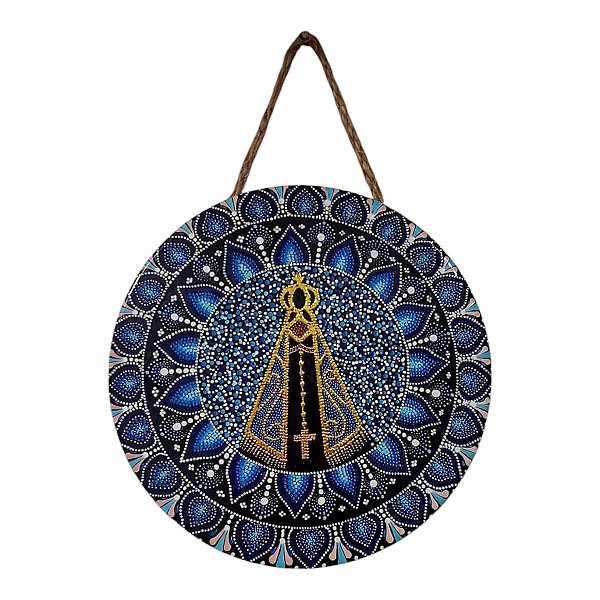 Quadro Mandala Enfeite Parede Nossa Senhora Aparecida AZUL