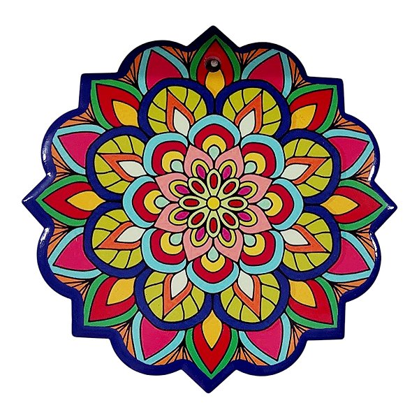 Quadro MANDALA Enfeite de Parede Porcelana COLORIDA FLORAL