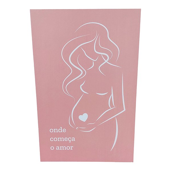 Quadro Placa Decorativa mdf 20x30 ONDE COMEÇA O AMOR