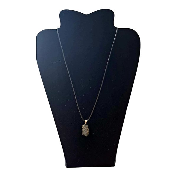 Colar cordão Pedra Bruta Turmalina Negra proteção