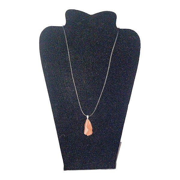 Colar cordão Pedra Bruta Jaspe Vermelho proteção vitalidade