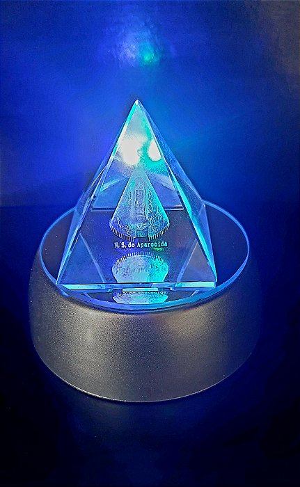 Pirâmide Pedra Cristal VIDRO Luz Led Multicolorido Enfeite
