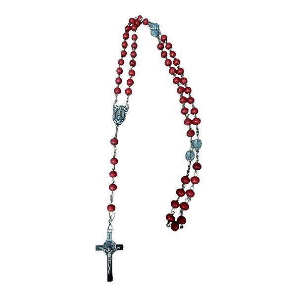 Terço Perfume Rosas Nossa Senhora Aparecida VERMELHO MEDALHA