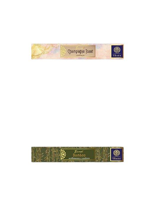 kit 2 caixa INCENSO OHANA FINEST 1 Champagne Toast e 1 bambo