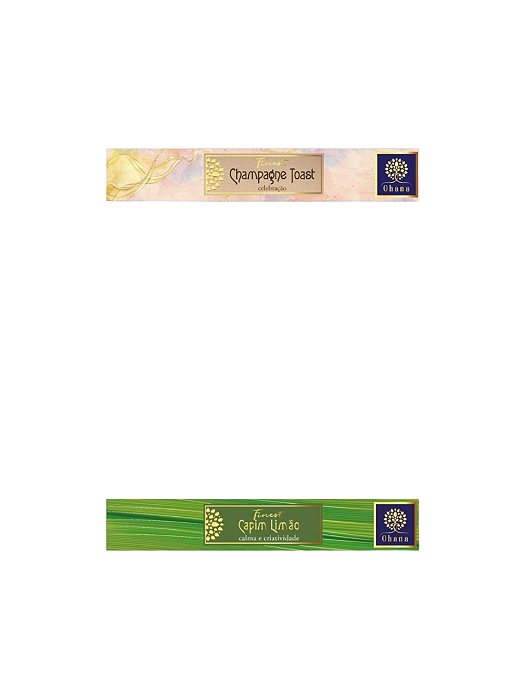 kit 2 caixa INCENSO OHANA FINEST Champagne e CAPIM LIMÃO