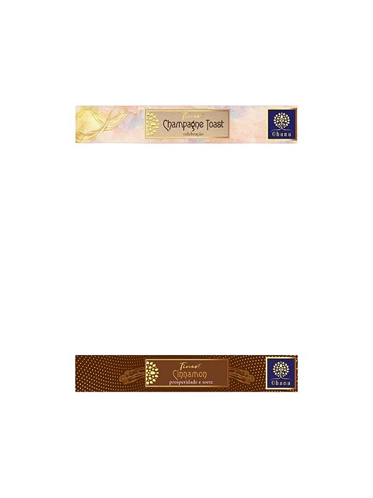kit 2 caixa INCENSO OHANA FINEST Champagne Toast e CANELA
