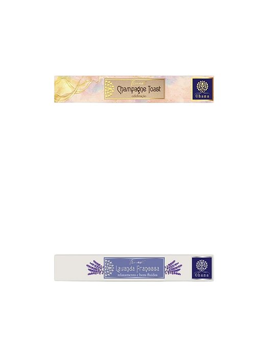 kit 2 caixa INCENSO OHANA FINEST Champagne Toast e lavanda