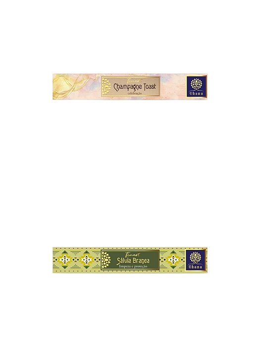 kit 2 caixa INCENSO OHANA FINEST Champagne Toast e salvia