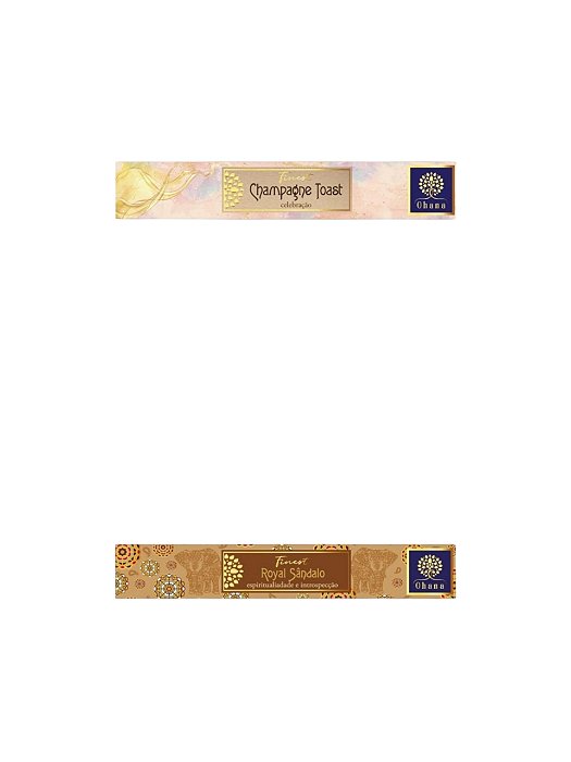 kit 2 caixa INCENSO OHANA FINEST Champagne Toast e sandalo