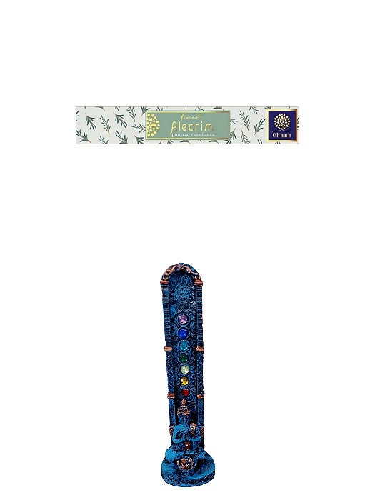 KIT Incensário Vertical 7 Chakras Buda INCENSO OHANA ALECRIM