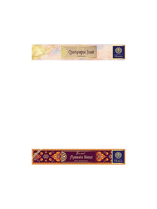 kit 2 INCENSO OHANA FINEST Champagne Toast e MASSALA BLEND