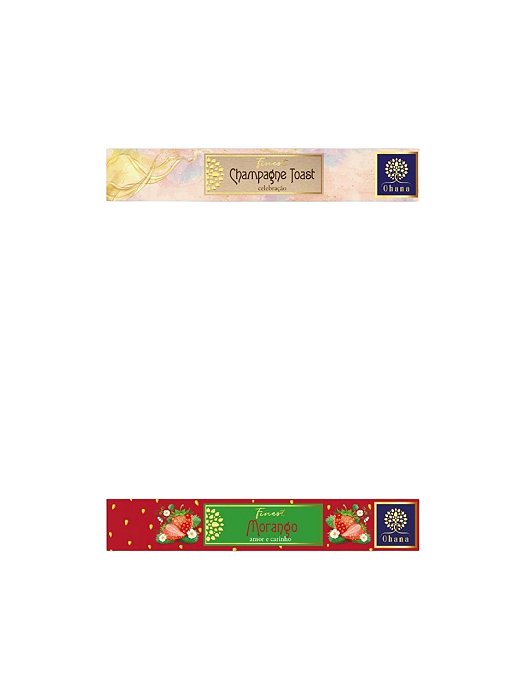 kit 2 caixa INCENSO OHANA FINEST Champagne Toast e MORANGO