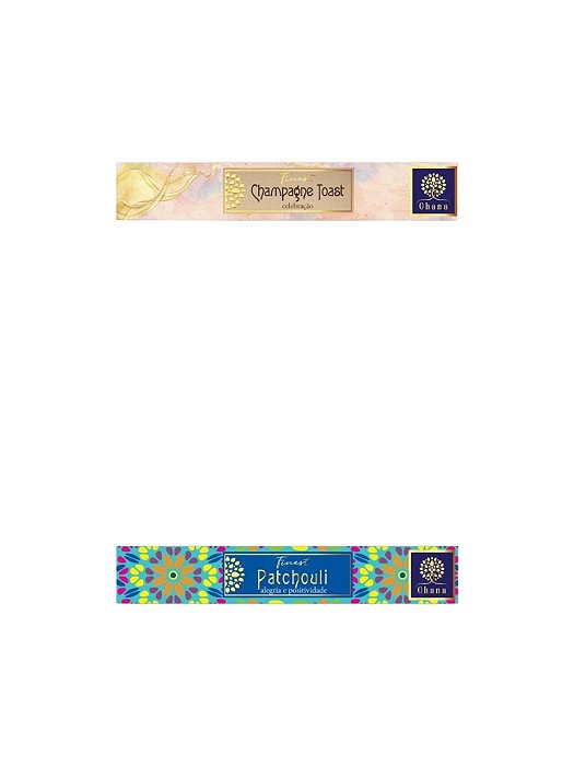 kit 2 caixa INCENSO OHANA FINEST Champagne Toast E PATCHOULI