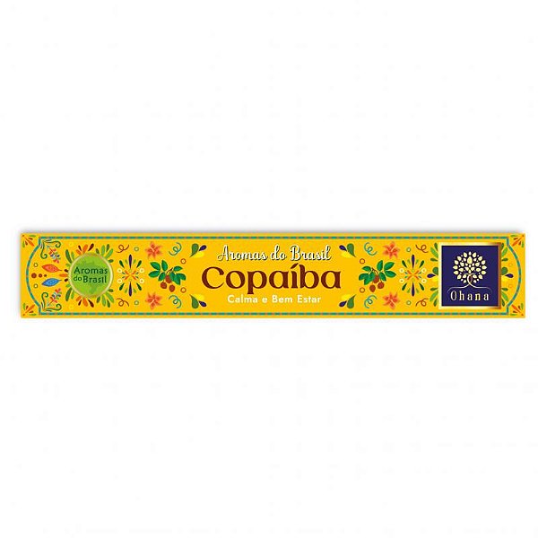 INCENSO OHANA 15 vareta Copaíba Calma Bem Estar AROMA BRASIL