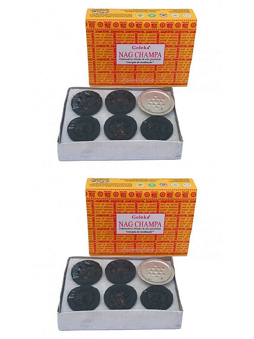 KIT 2 INCENSO DEFUMADOR Hindu COPO GOLOKA RESINA NAG CHAMPA