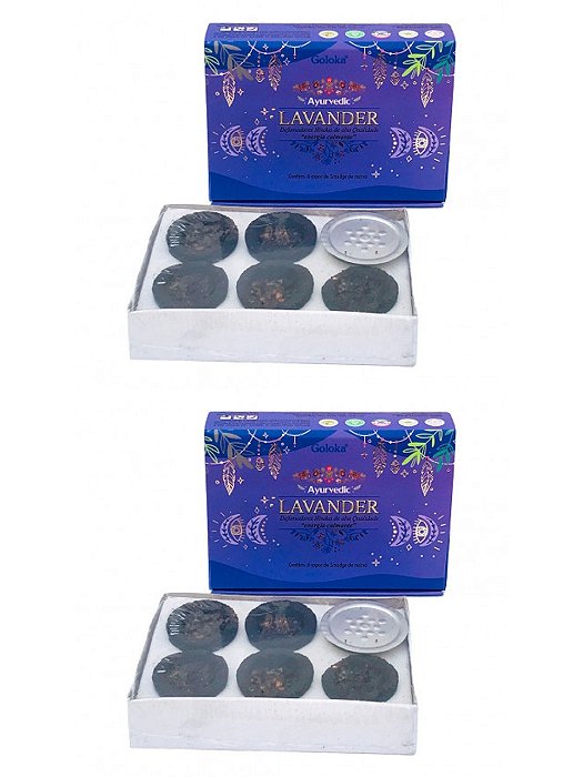 KIT 2 INCENSO DEFUMADOR Hindu COPO GOLOKA RESINA LAVANDA