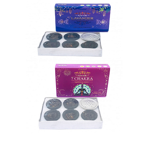 KIT 2 INCENSO DEFUMADOR Hindu GOLOKA 1-LAVANDA 1-7 CHACKA