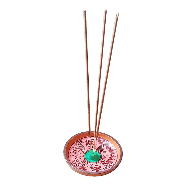 Incensário cerâmica Peruano SOL E LUA 11 cm para 3 incenso